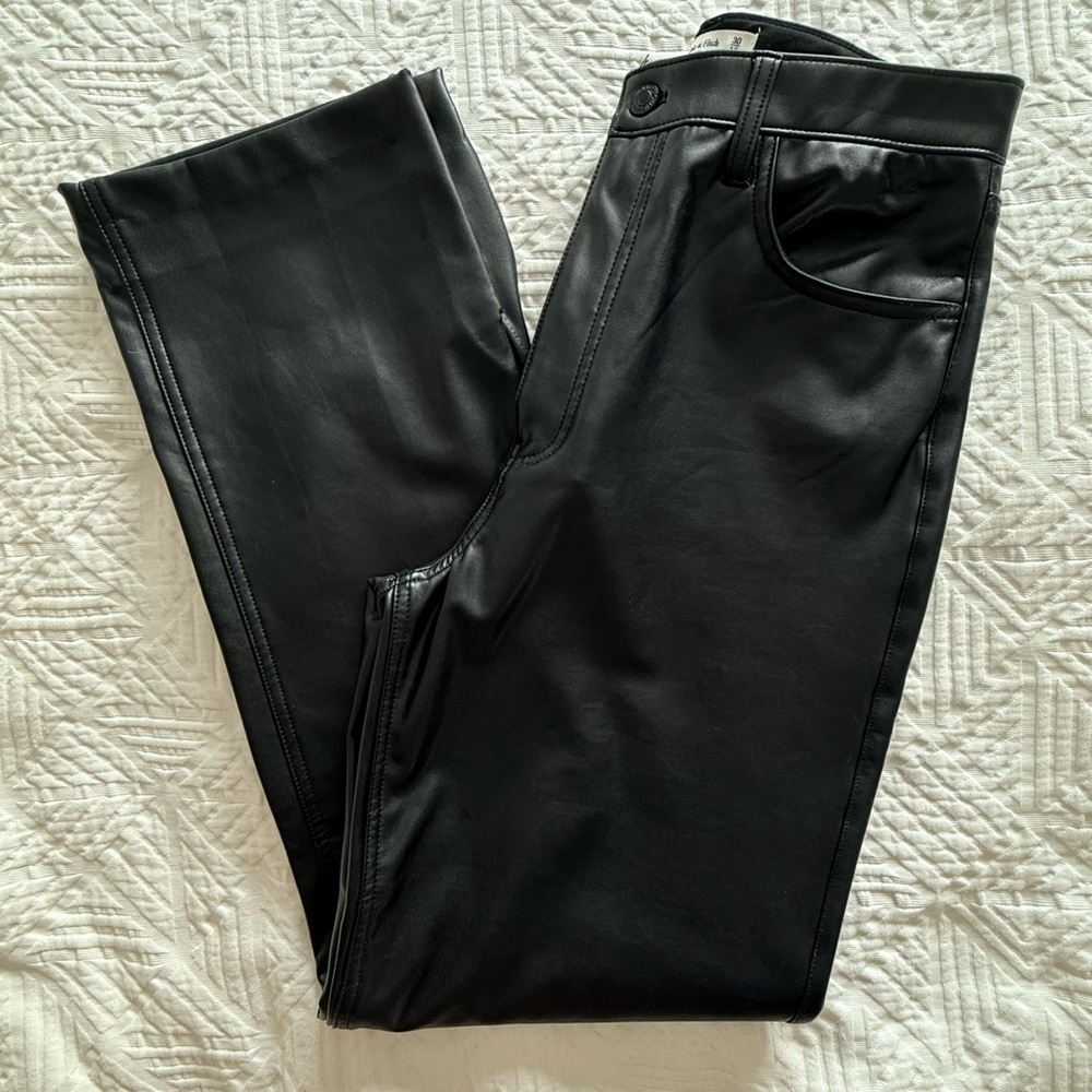Abercrombie & Fitch Black Faux Vegan Leather Pants